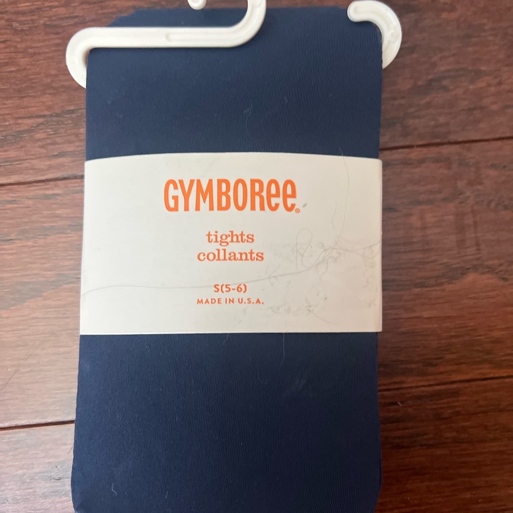 New nip Gymboree girls navy tights 4-6